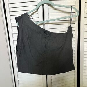 NWOT ZARA Gray One-Shoulder Top